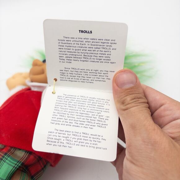 NEW Russ Christmas Caroling Trolls Harmony Boy 8” Plush Doll Green Tinsel Hair - Picture 8 of 9